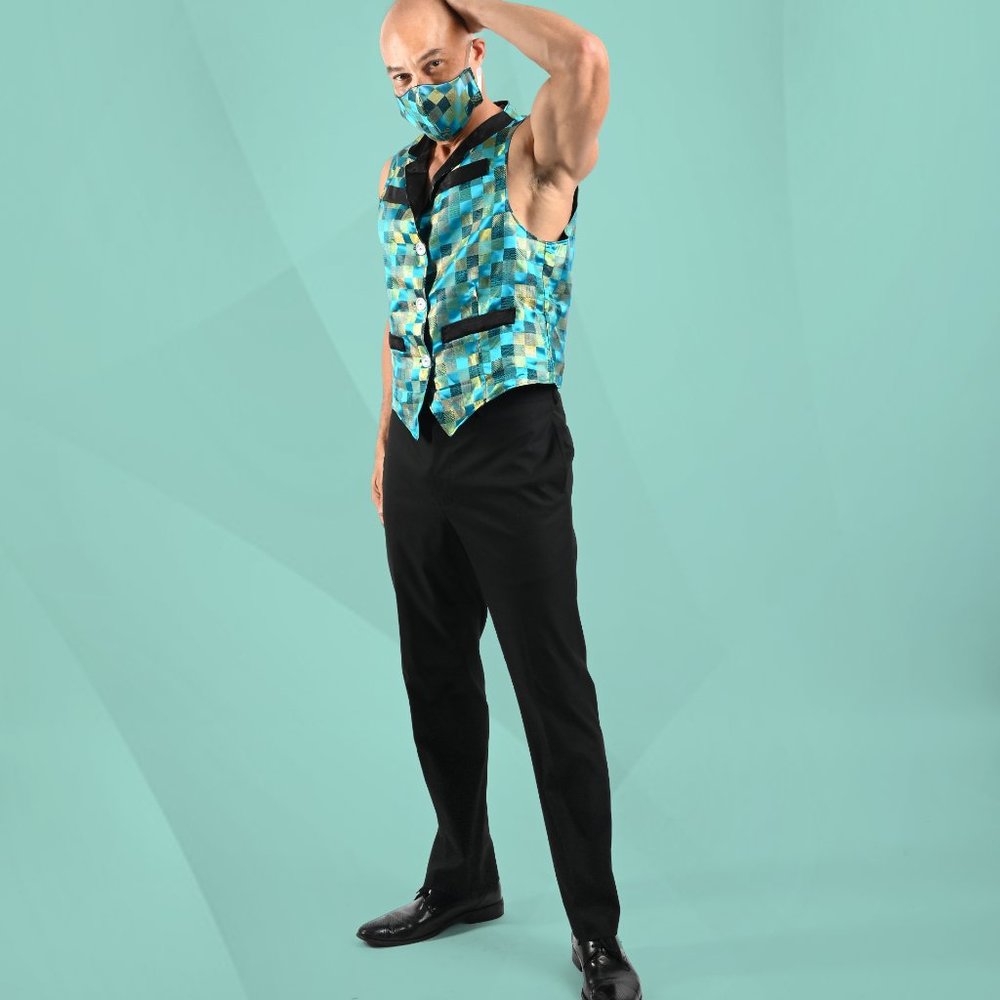 Festive Green/Black checkered vest